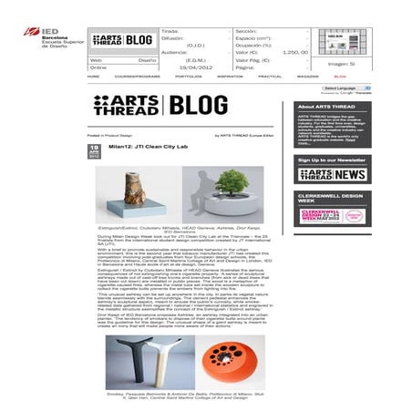 Clipping Arts Thread 19/04/12 @ IED Barcelona