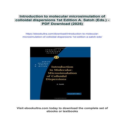 Introduction to molecular microsimulation of colloidal dispersions 1st ...