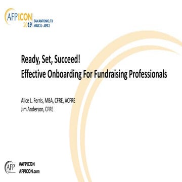 Ready, Set, Succeed: Effective Onboarding for Fundraising Professionals