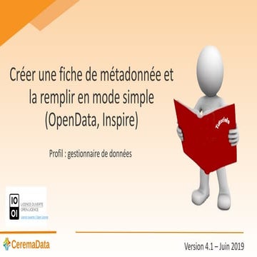 Créer une fiche de métadonnée et la remplir en mode simple (OpenData, Inspire)