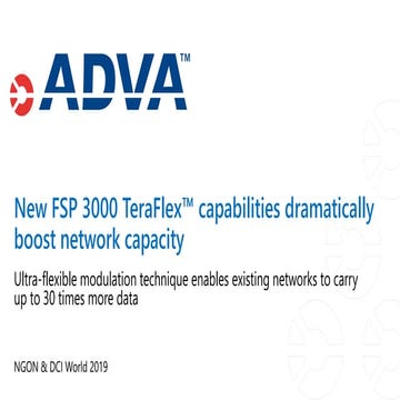 New FSP 3000 TeraFlex™ capabilities dramatically boost network capacity