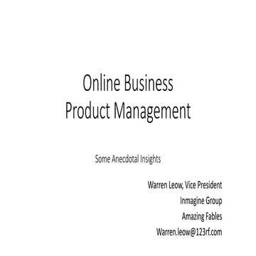 190624 KL Founder Institute Slides- Product Management - Warren Leow