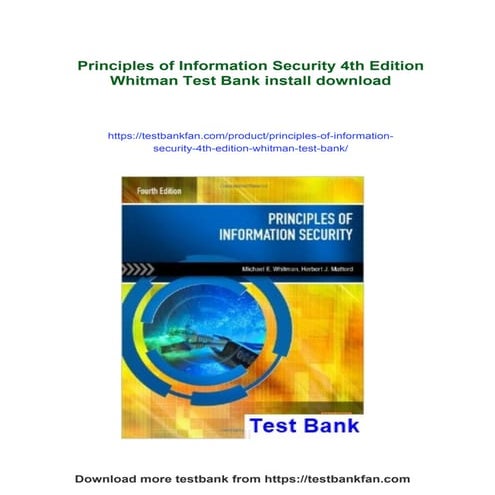 Principles of Information Security 4th Edition Whitman Test Bank