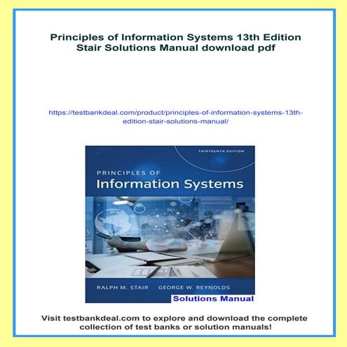 Principles of Information Systems 13th Edition Stair Solutions Manual