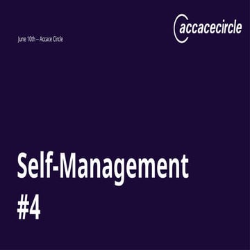 Self Management workshop for an interlinked business community