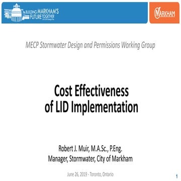 Cost Effectiveness of LID Implementation
