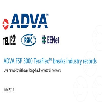 ADVA FSP 3000 TeraFlex™ breaks industry records