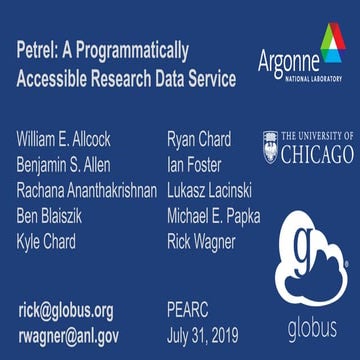Petrel: A Programmatically Accessible Research Data Service