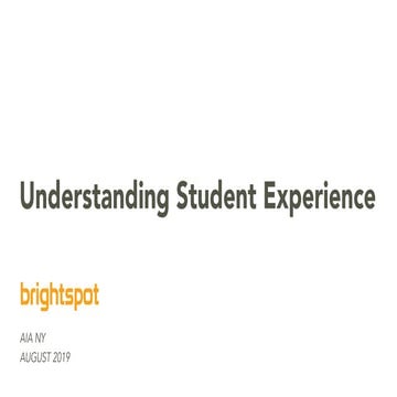 Understanding Student Experience