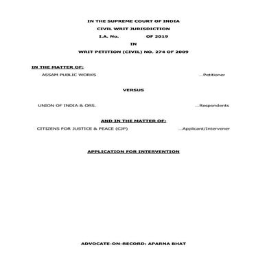 CJP NRC Intervention Application 