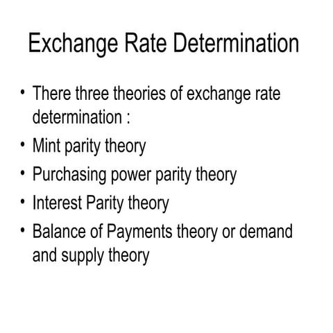 Exchange Rate Theory