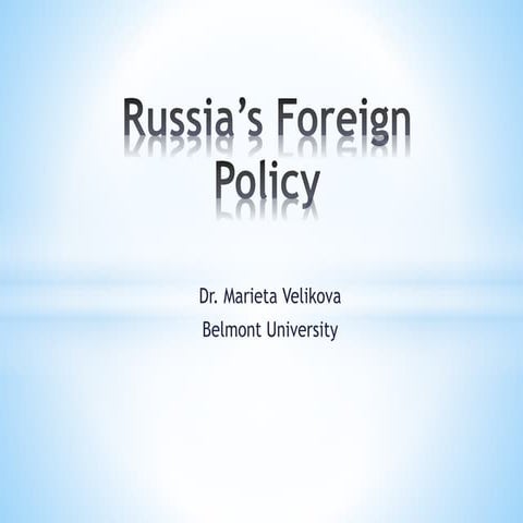 Understanding Russia and Its Relationship with the West