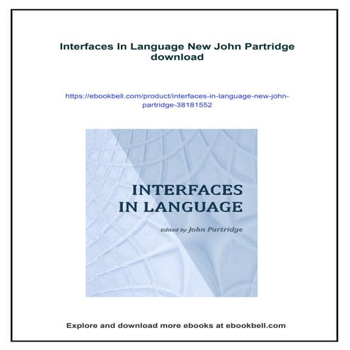 Interfaces In Language New John Partridge | PDF
