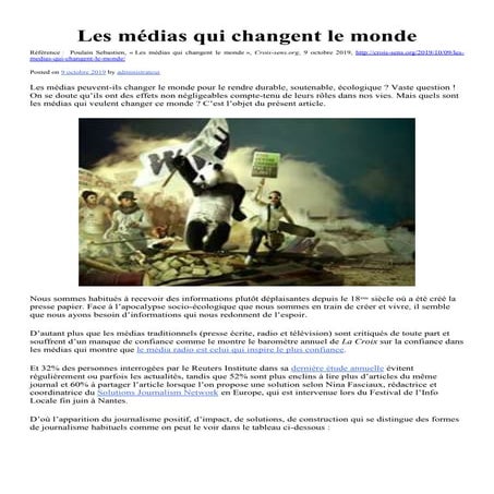 Les médias qui changent le monde