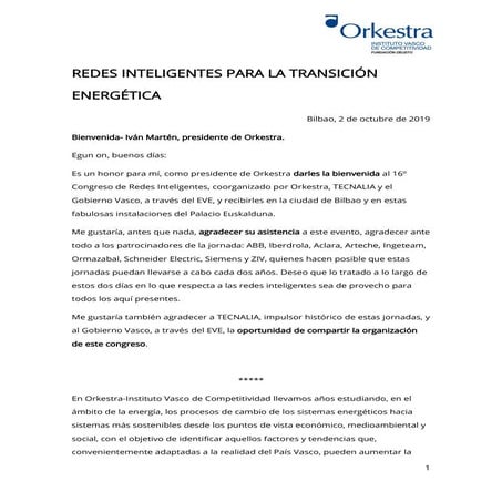 Redes inteligentes para la transición energética. Iván Martén, presidente de ...