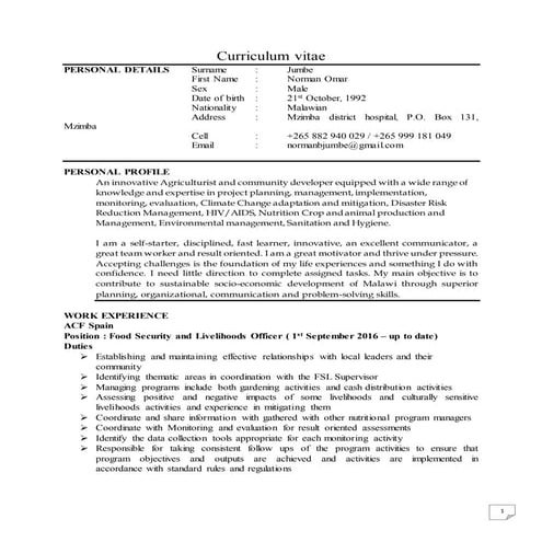 Norman CV with Refference