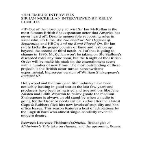 Ian McKellan:Richard III