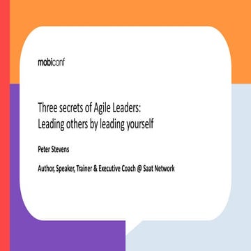 Three Secrets of Agile Leadership