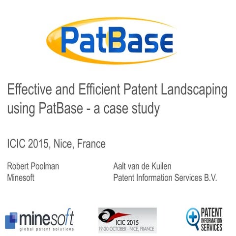 Efficient and Effective Patent Landscaping Using PatBase: a Case Study    