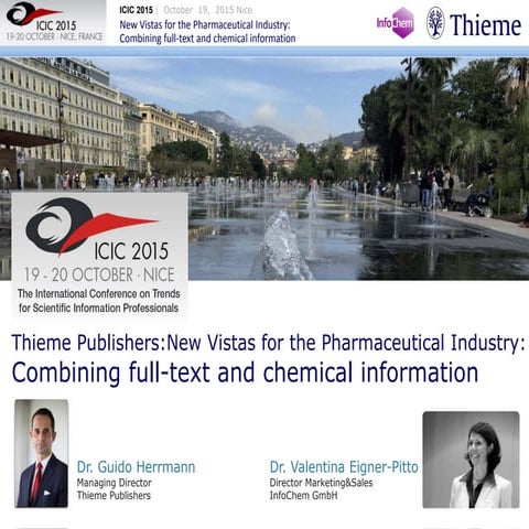 Thieme Publishers: New Vistas for the Pharmaceutical Industry: Combining full...