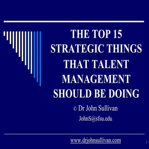 The top 15 strategic things that Talent Management should be doing