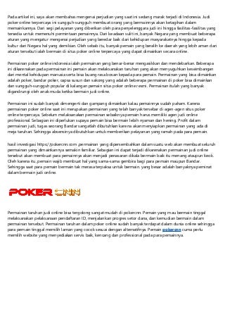 Situs Poker Online Terpercaya dan Terbaik Tahun 2019