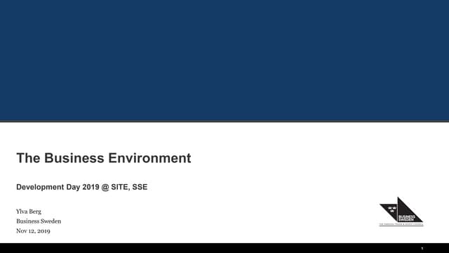 The Business Environment