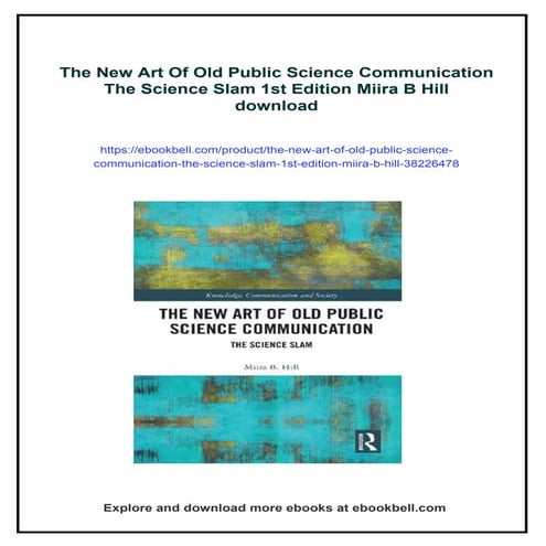 The New Art Of Old Public Science Communication The Science Slam 1st ...