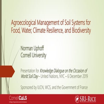 1912 - Agroecological Management of Soil Systems for Food, Water, Climate Res...