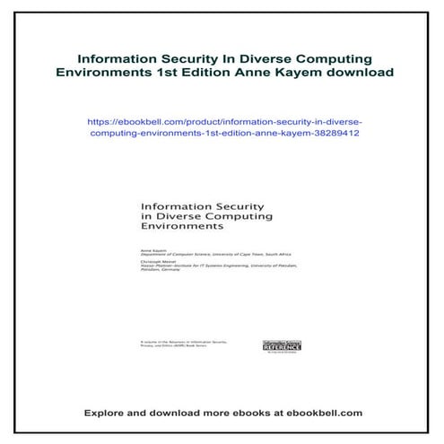 Information Security In Diverse Computing Environments 1st Edition Anne Kayem