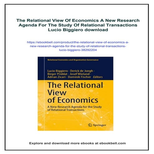 The Relational View Of Economics A New Research Agenda For The Study Of ...
