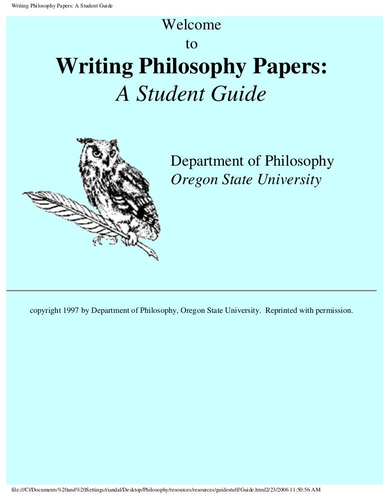 i need a philosophy paper written for me