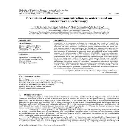 Water Analysis Using LAMBDA UV/Visible Spectrophotometers: Ammonia ...