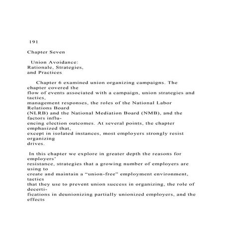 191Chapter Seven Union Avoidance Rationale, Strat.docx