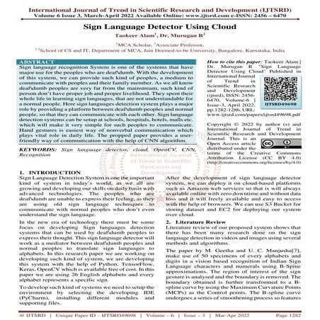Sign Language Detector Using Cloud | PDF