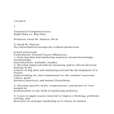 1920191Analytical Competitiveness Right Data vs. .docx