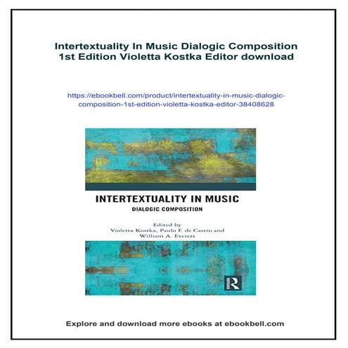Intertextuality In Music Dialogic Composition 1st Edition Violetta Kostka Editor