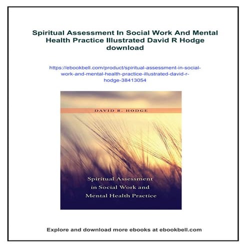 Spiritual Assessment In Social Work And Mental Health Practice Illustrated Da...