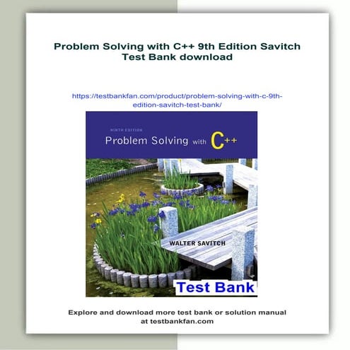 Problem Solving with C++ 9th Edition Savitch Test Bank | PDF