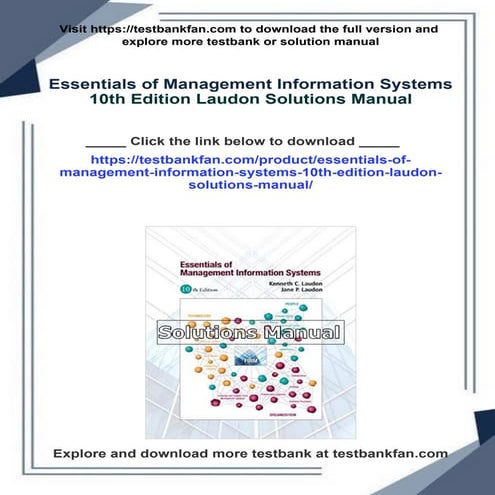 Essentials of Management Information Systems 10th Edition Laudon ...