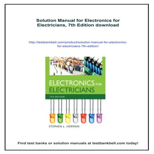 Solution Manual for Electronics for Electricians, 7th Edition | PDF