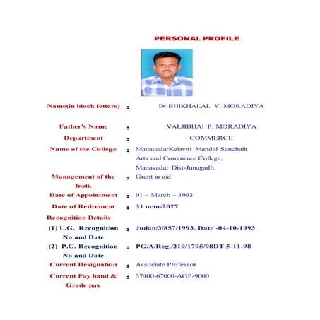 personal profile 2016. - Copy | DOCX