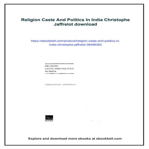 Religion Caste And Politics In India Christophe Jaffrelot