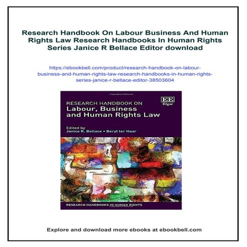 Research Handbook On Labour Business And Human Rights Law Research ...