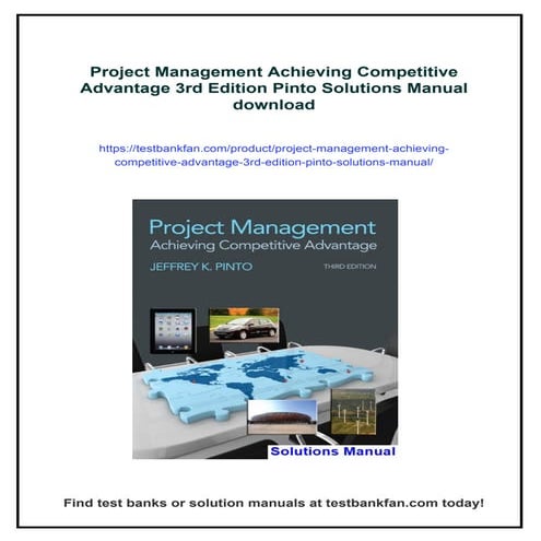 Project Management Achieving Competitive Advantage 3rd Edition Pinto Solution...