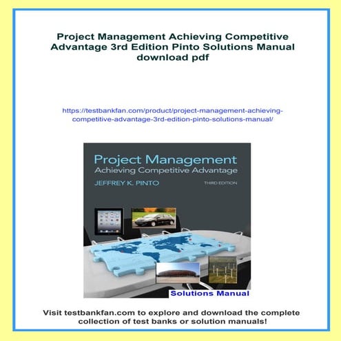 Project Management Achieving Competitive Advantage 3rd Edition Pinto Solution...