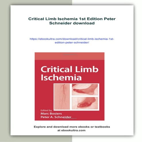 Critical Limb Ischemia 1st Edition Peter Schneider | PDF