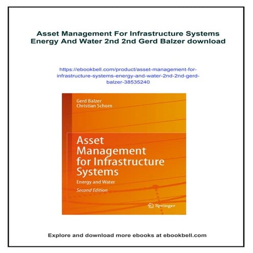 Asset Management For Infrastructure Systems Energy And Water 2nd 2nd ...