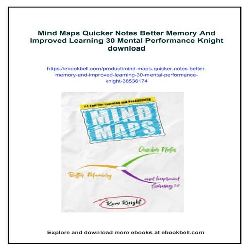 Mind Maps Quicker Notes Better Memory And Improved Learning 30 Mental Perform...