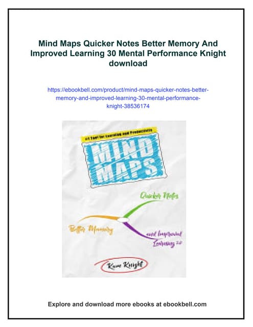 Mind Maps Quicker Notes Better Memory And Improved Learning 30 Mental Perform...